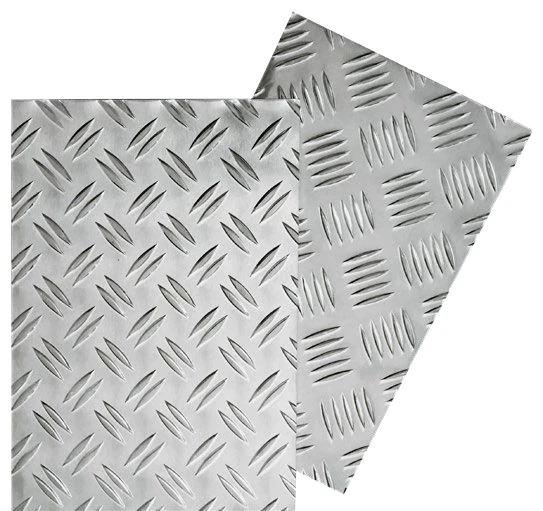 Zwei Aluminium-Riffelbleche mit Quintett-Muster