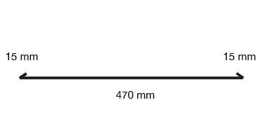 Zeichnung Kehlblech Typ A, flach 470 mm mit 15 mm Kanten