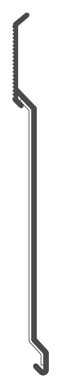 Querschnitt Terrassen-Wandanschlussprofil 140 mm