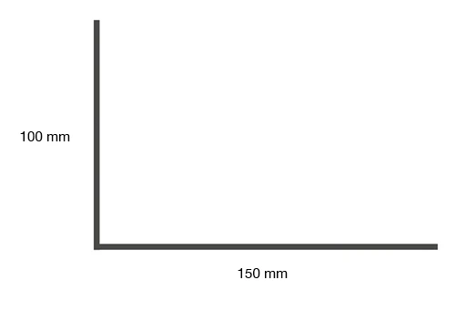 Zeichnung Winkelblech Typ A, 100 mm und 150 mm